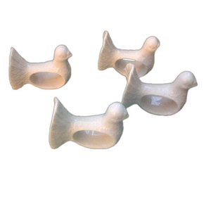 Abbott Turkey Napkin Rings or Holders White Ceramic